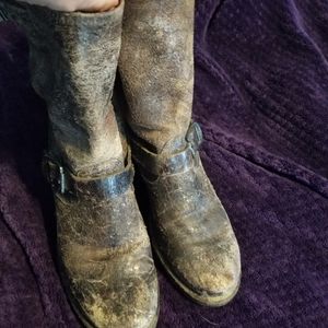 Frye Brown Distressed Boots